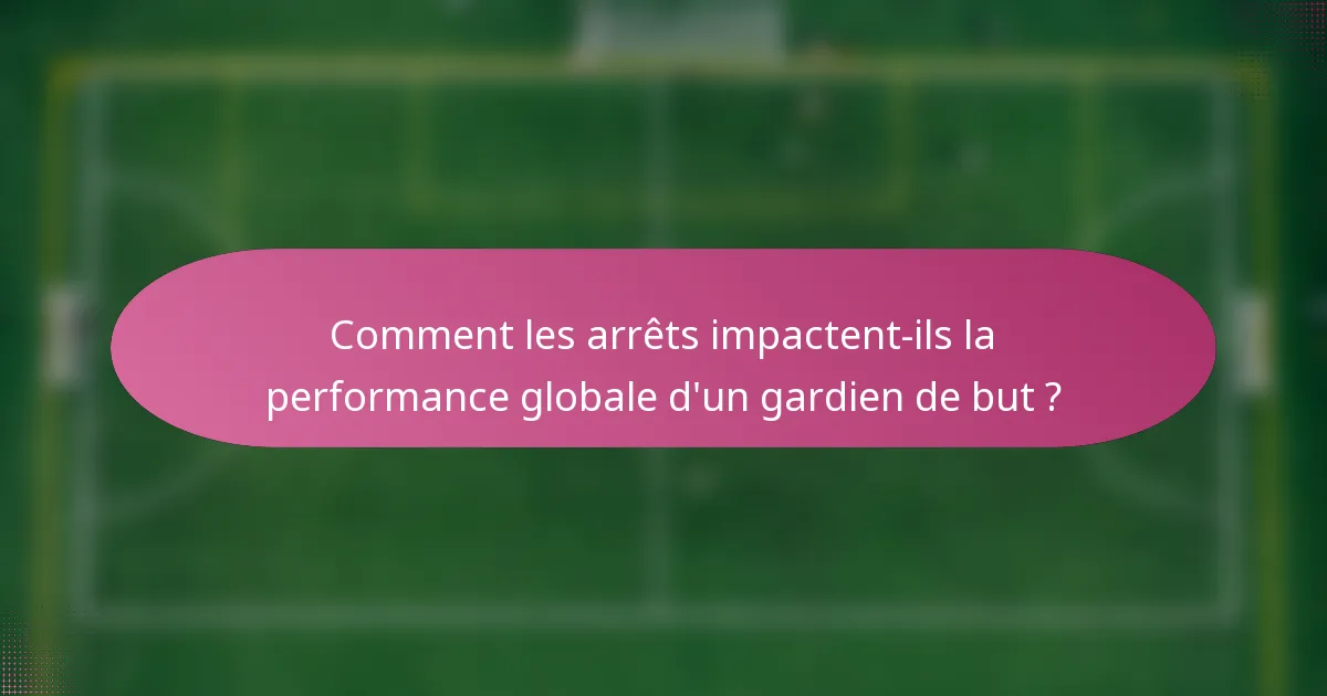 Comment les arrêts impactent-ils la performance globale d'un gardien de but ?