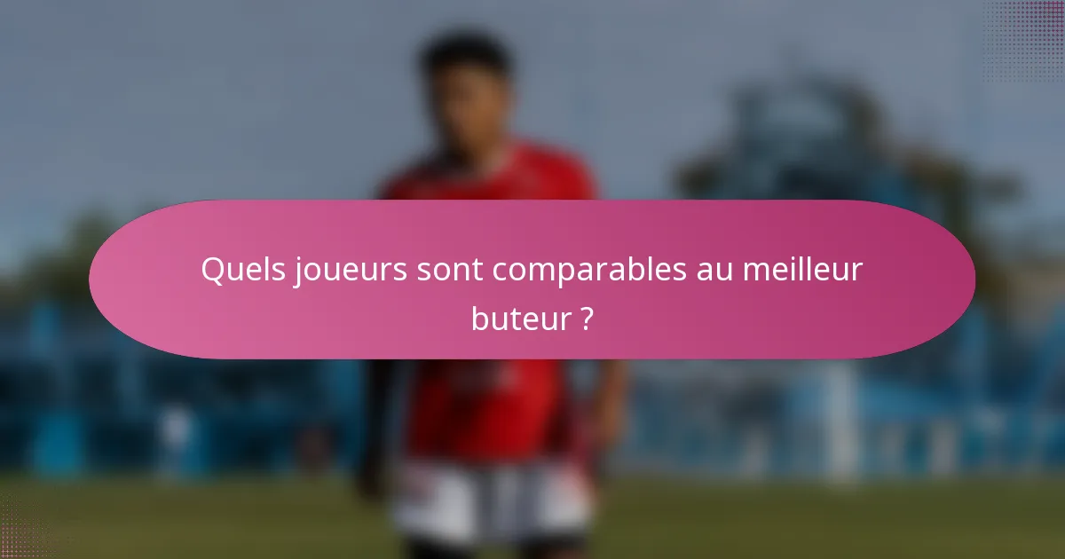 Quels joueurs sont comparables au meilleur buteur ?